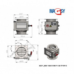 Magnetický separátor výsuvný MSV 150/5 VVM-P-1-80-TP-RP-D