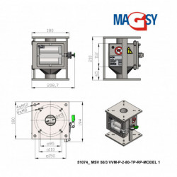 Magnetický separátor výsuvný MSV 50/3 VVM-P-2-80-TP-RP-MODEL1