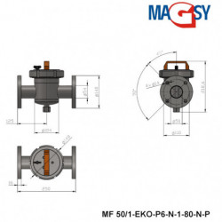 Magnetický separátor průtokový MF 50/1 EKO-P6-N-1-80-N-P